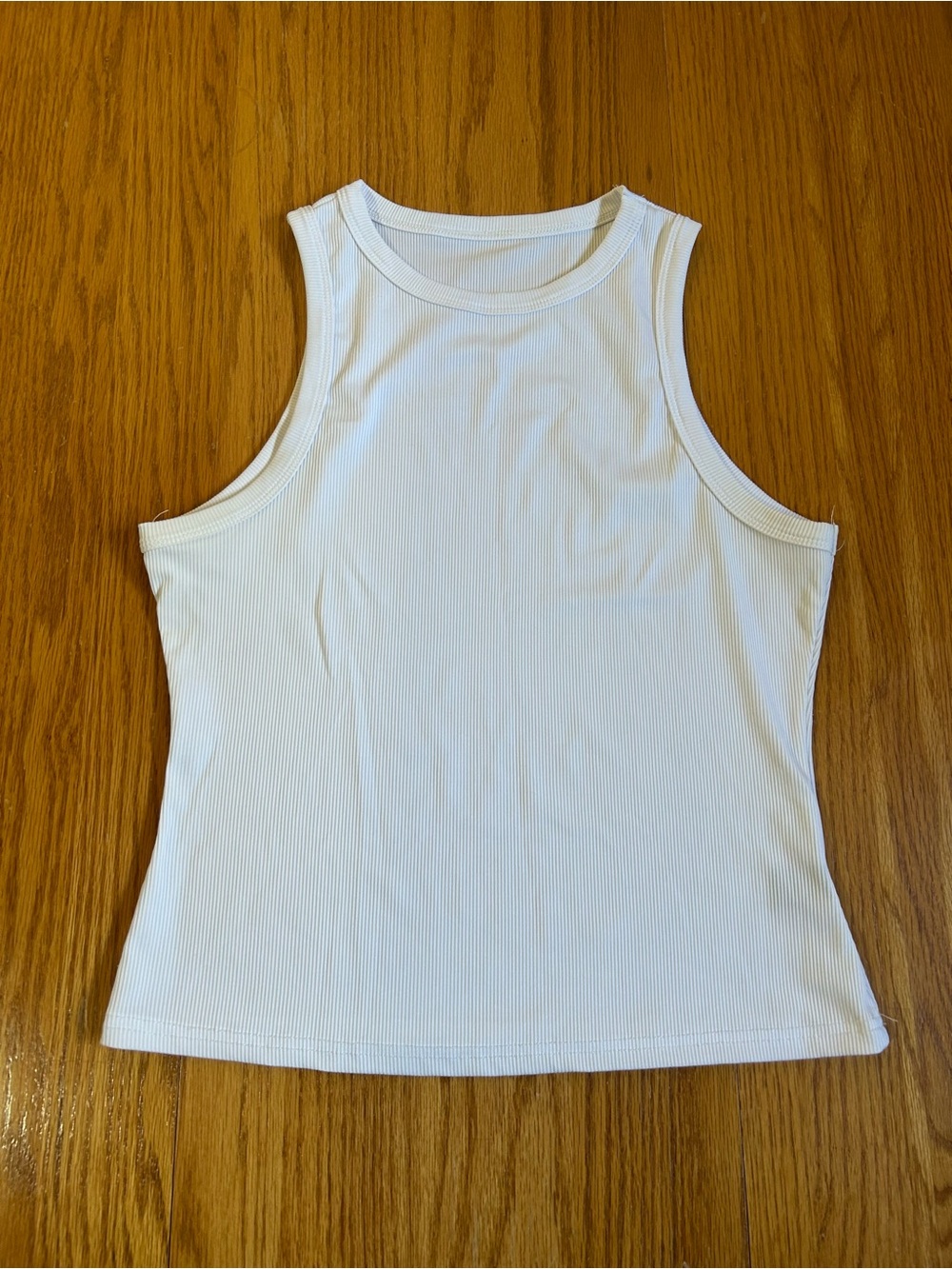 White Ribbed Tank Top
